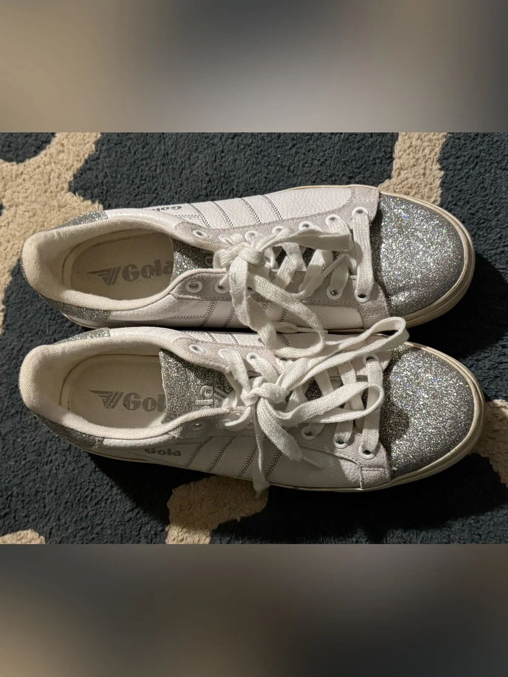 Gola Women’s Low-Top Sneakers in White with Tan Soles
